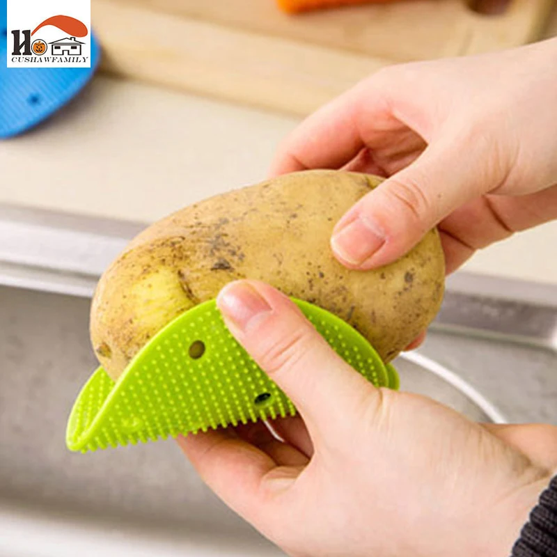 CUSHAWFAMILY Милая щетка для чистки овощей силиконовые фрукты легко Чистящая Щетка