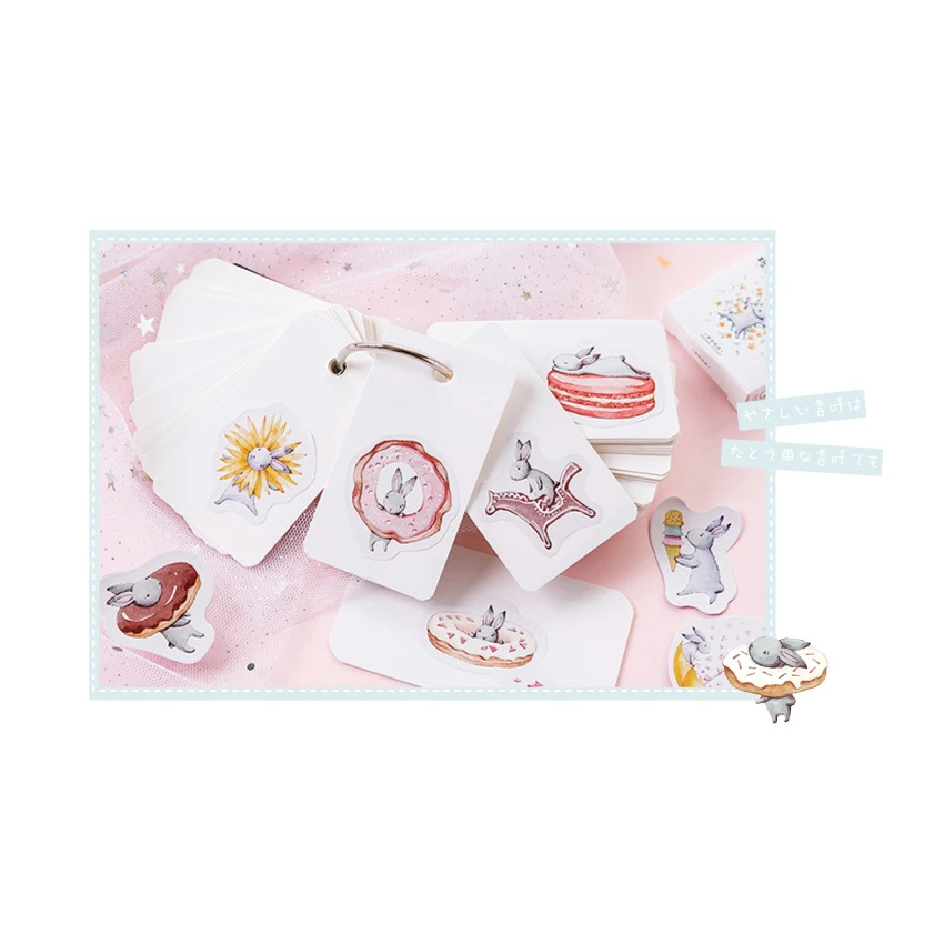 45 шт./кор. Kawaii месяц заяц бумажные стикеры для дневника Декор DIY Скрапбукинг Стикеры