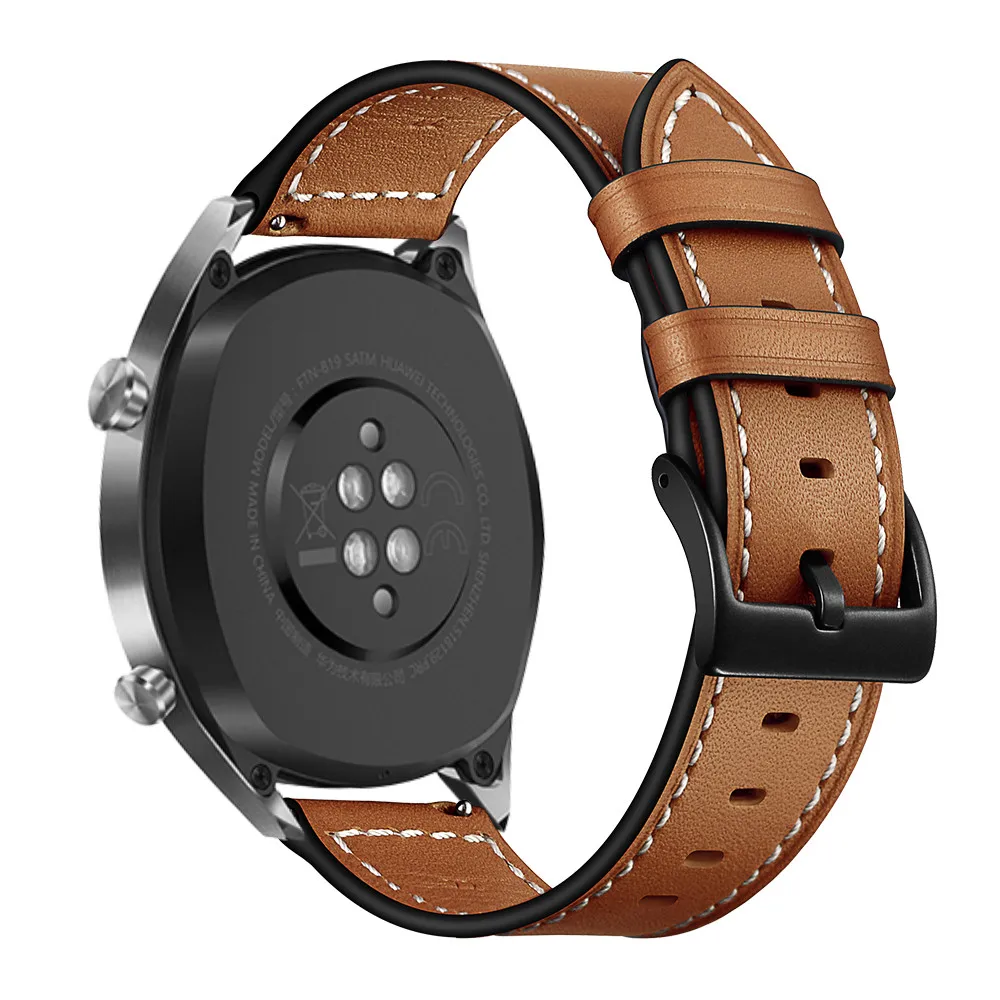 Ремешок кожаный для наручных часов Huawei watch GT спортивный сменный Браслет Samsung Gear S3