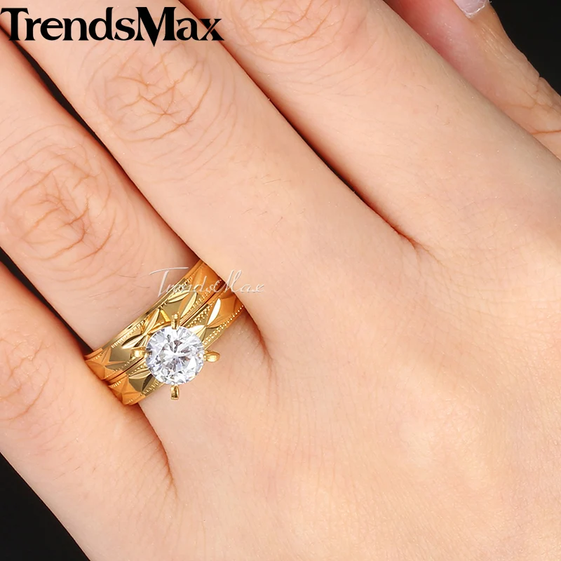 Набор мужских и женских обручальных колец Trendsmax обручальные кольца из