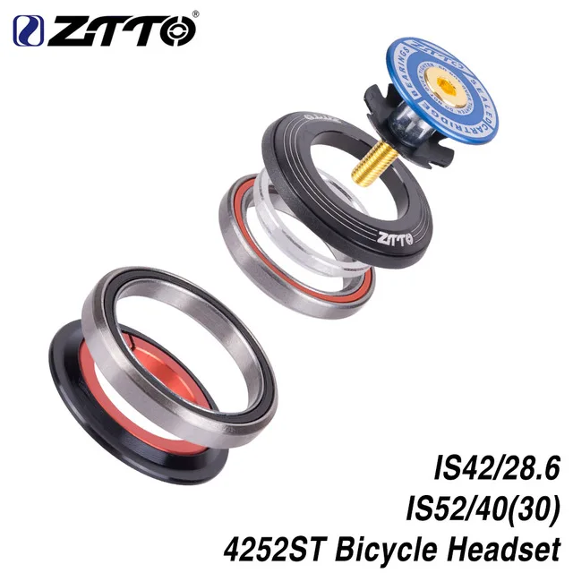 4252ST Blue 4252ST MTB велосипед дорожный велосипед гарнитура 42 41,8 52 мм 1 1/" 1 1/2" коническая прямая вилка встроенный угловой контактный подшипник дешево - Цвет: 4252ST Blue