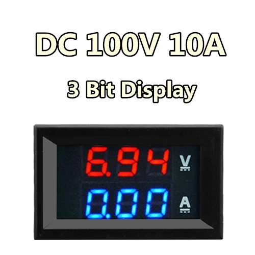 100V 10A DC 100V 10A Вольтметр Амперметр синий+ красный светодиодный двойной цифровой вольтметр - Цвет: 100V 10A