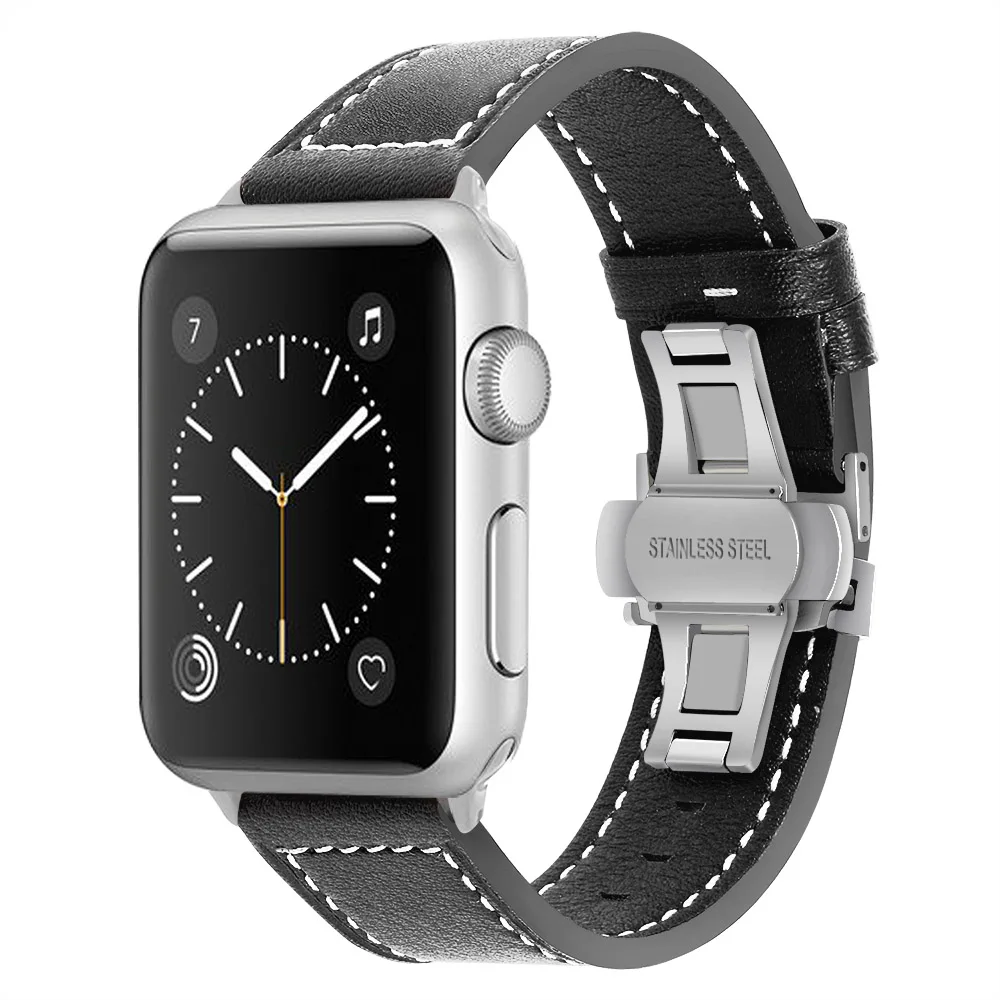 IWonow кожаный ремешок для часов iWatch Apple Watch 38 мм 40 мм 42 мм 44 мм серия 5 4 3 2 1 для мужчин и женщин спортивный ремешок браслет на запястье