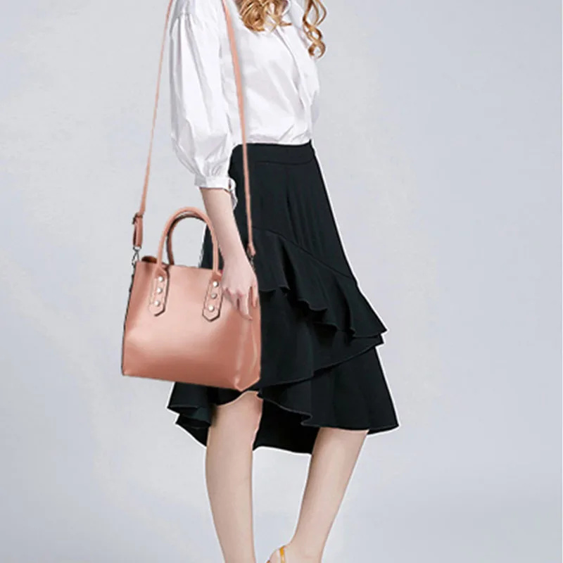 2019 New Women Bag Rivet Handle Soft Zipper Wear Bottom Female Messenger Bags Casual Handbags Bolsos Mujer | Багаж и сумки
