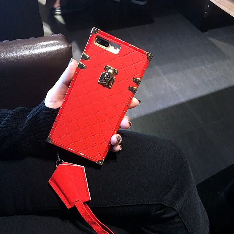 Роскошный клетчатый чехол из овчины для iphone X Xs Max Xr корейский винтажный