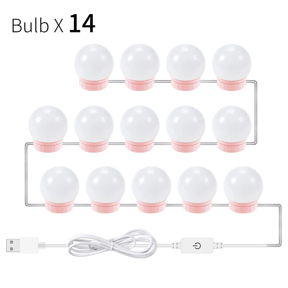Светодиодный светильник для зеркала макияжа USB 12 В LED лампа туалетного столика с
