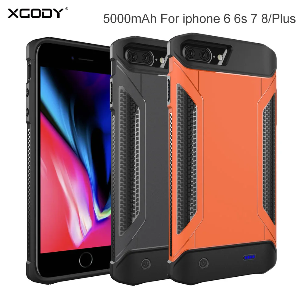 XGODY 5000 мАч умный чехол для батареи iphone 6 6s 7 8/Plus внешний аккумулятор Защитный 4 5