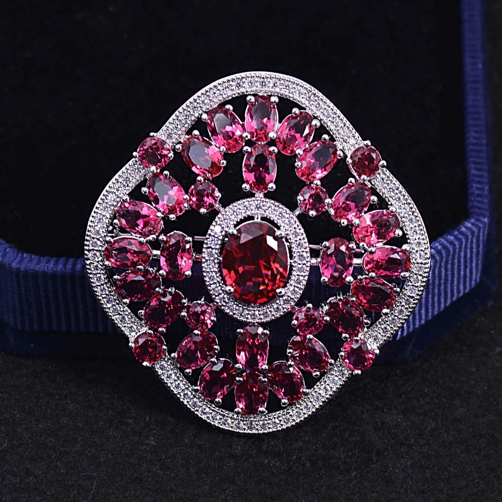 Потрясающие подражали венисы большой площади корсаж брошь Серебряный тон