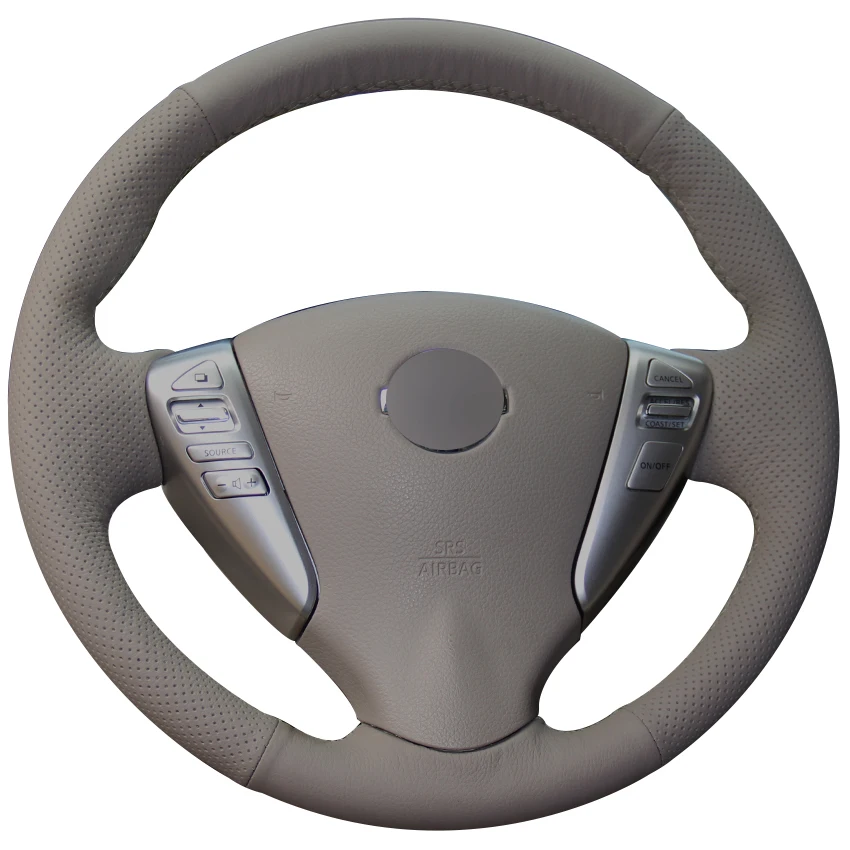 Бежевая натуральная кожа для Nissan Tiida Sylphy Sentra Versa Note 2014 2017|car steering wheel cover|steering coverwheel