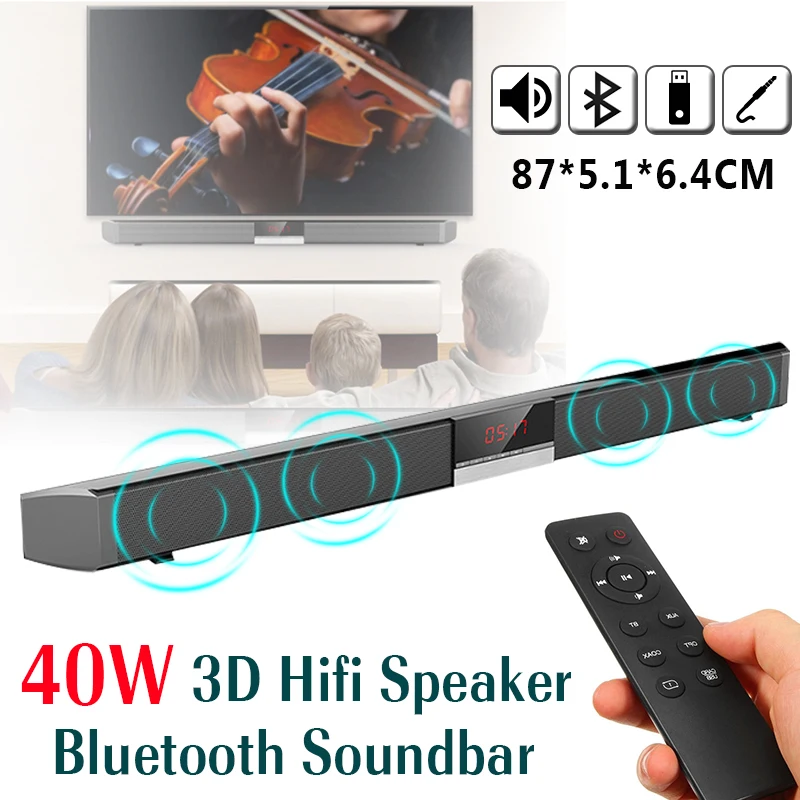 40 Вт HIFI ТВ Саундбар стерео динамик бас звуковая панель Bluetooth домашний кинотеатр