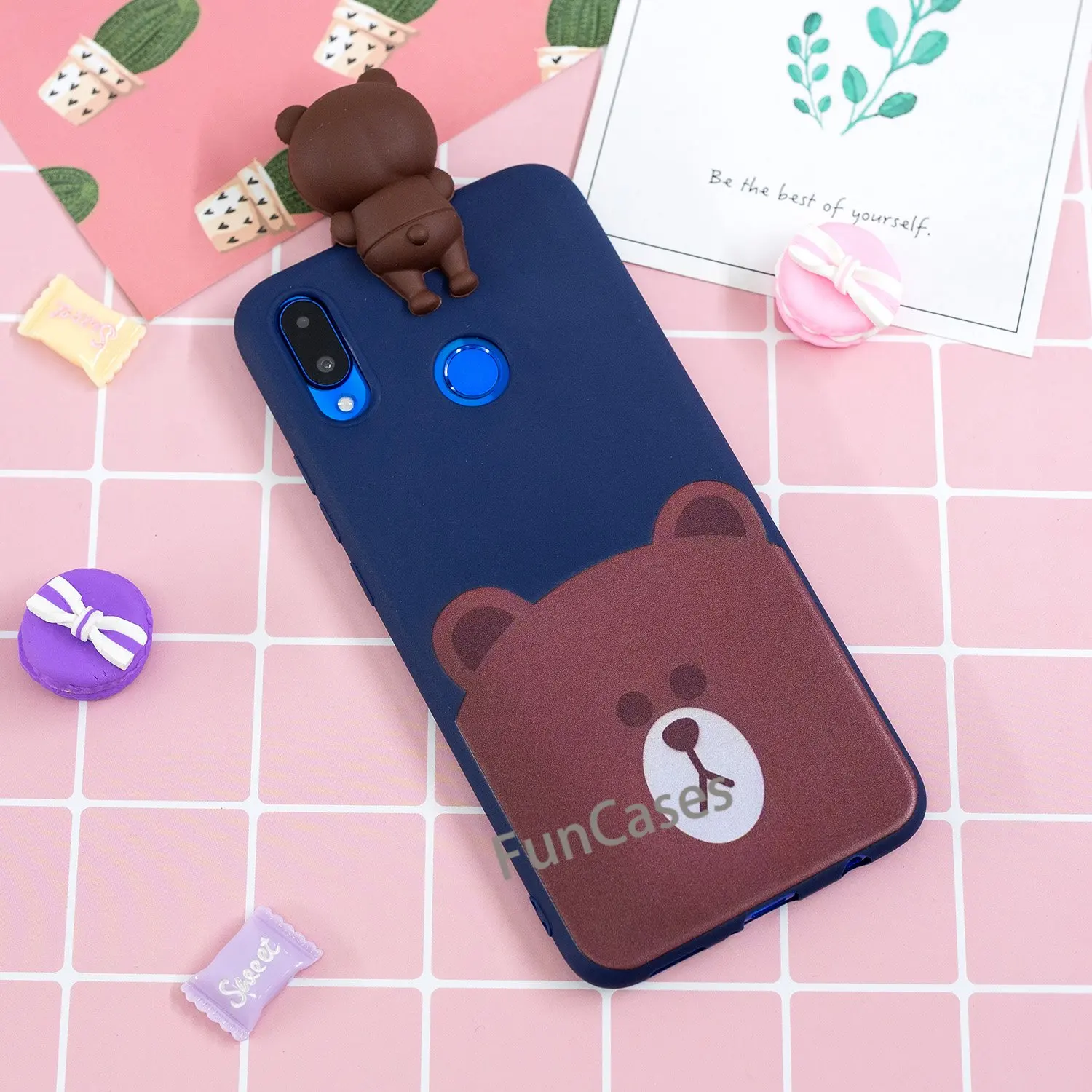 3D мультфильм кошка собака панда Мягкий силикон для huawei Nova 3i чехлы из силикона
