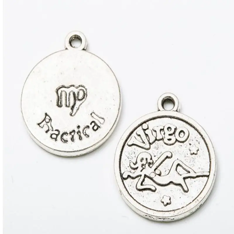 12Pcs Antiqued Silver Bronze Zodiac all Constellation Charm Alloy Pendant Jewelry Making Accessories Handmade Friendship Gift | Украшения и