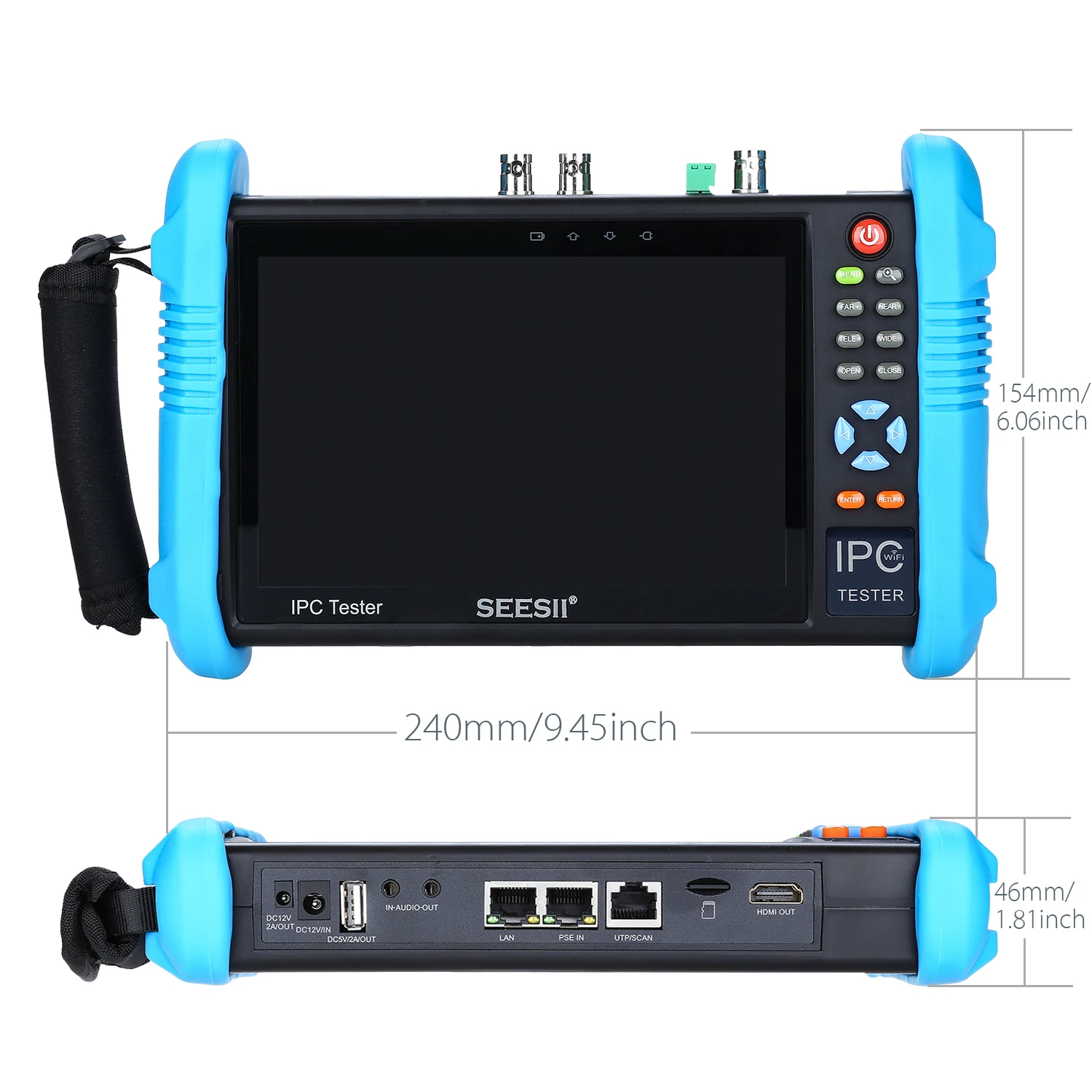 SEESII IPC-9800ADHSPLUS " ips сенсорный экран H.265 ip-камера тест er 4K 1080P CCTV AHD SDI CVBS Аналоговое видео тест HDMl PTZ контроль