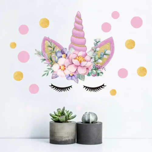 Unicorn Wall Stickers Art Decals Kids Girls Room Window Nursery Decor | Дом и сад