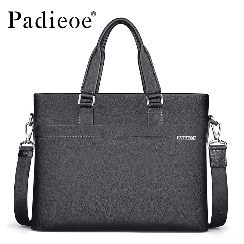 Мужской портфель Padieoe из натуральной воловьей кожи на плечо|handbag rivet|handbag lunch baghandbag
