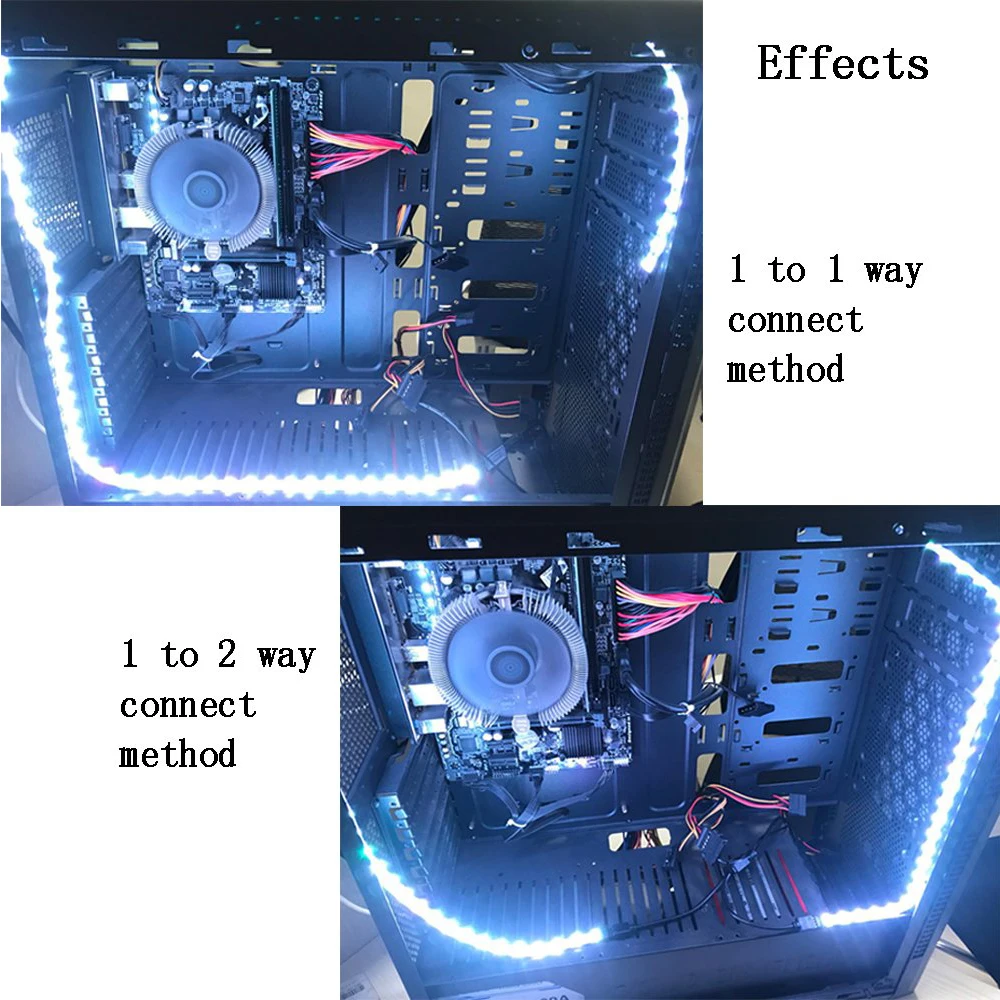 Компьютер SATA адаптер цветных (RGB) светодиодных лент светильник комплект