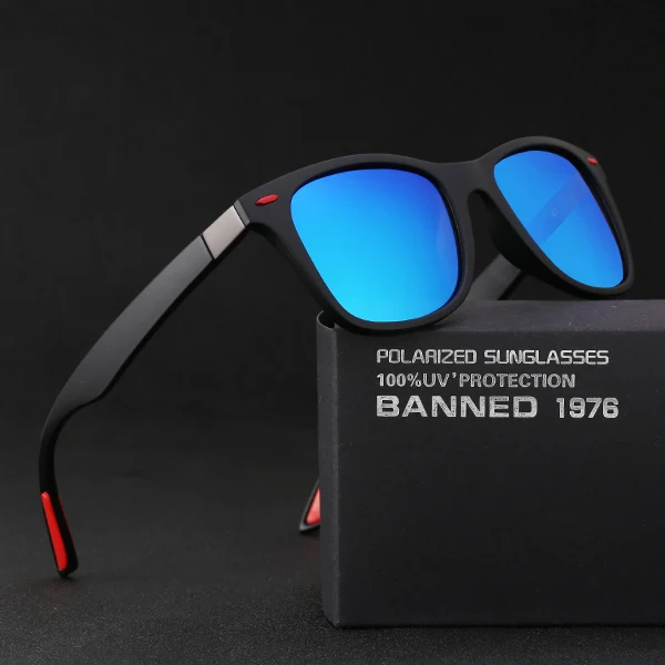 black blue Модные HD поляризованные солнцезащитные очки для мужчин UV400 крутые очки для вождения винтажные брендовые новые женские солнцезащитные очки oculos de sol - Цвет линз: black blue