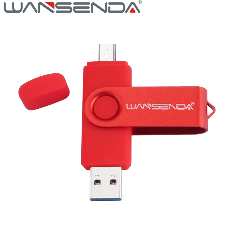 Флеш накопитель WANSENDA OTG USB 3 0 16 ГБ 32 двойная вилка флеш 64 флешка 128 256