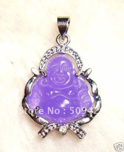 

Free Shipping>>>Stunning purple stone Buddha Jewelry Pendant Necklace