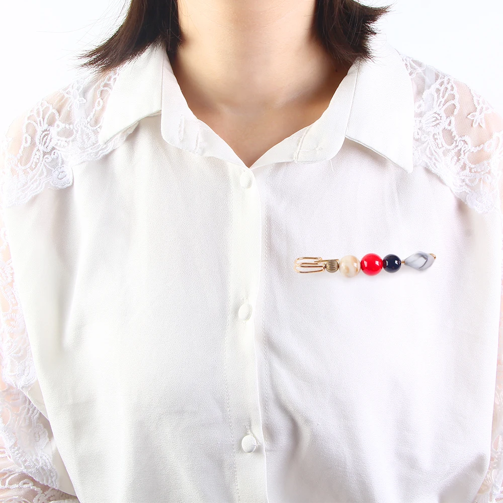 Cute Elegant Retro Pop Pin Beaded Brooches Ball Bead Multi Color For Women Korean Collar Jewelry Gift Cheap | Украшения и