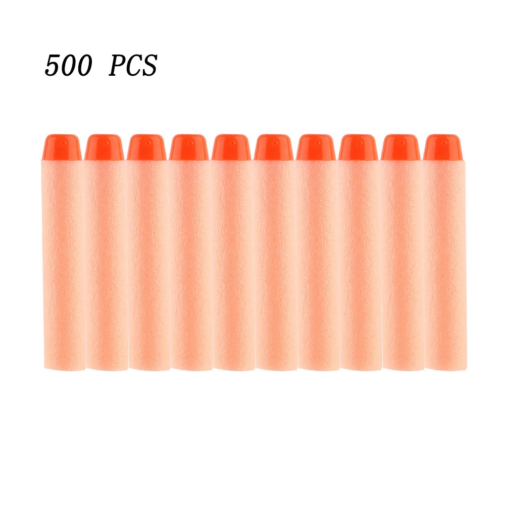 Orange 500pcs 500 шт для Nerf пули для Nerf игрушечный пистолет Мягкие Черные пули для Nerf аксессуары дротики с полым отверстием голова пена пуля - Цвет: Orange 500pcs