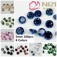 100pcs 5mm crystal brilliant cuts round cubic zirconia beads stones supplies for jewelry diy 3d nail art brooches decorations