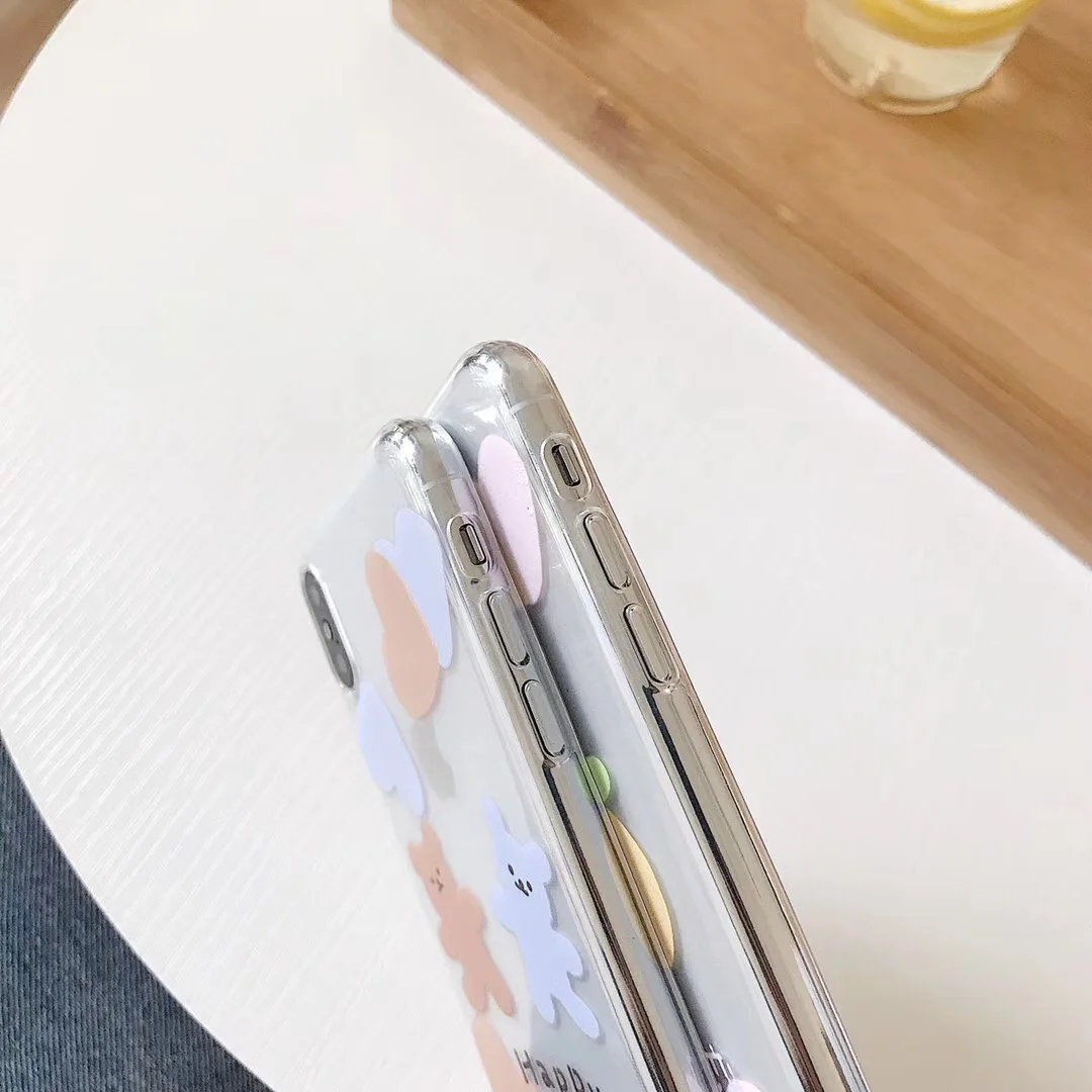 INS Корея милые животные персик любовь медведь чехол для телефона iphone Xs MAX XR X 6 6s 7 8