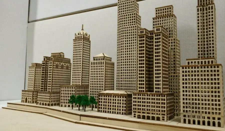 Деревянная Сборная модель в масштабе 1/700 виде порта Нью Йорка|Наборы для сборки