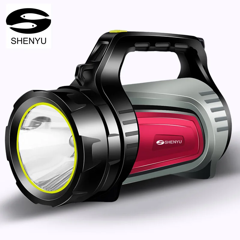 SHENYU супер яркий портативный фонарик перезаряжаемый от USB 15 Вт для улицы