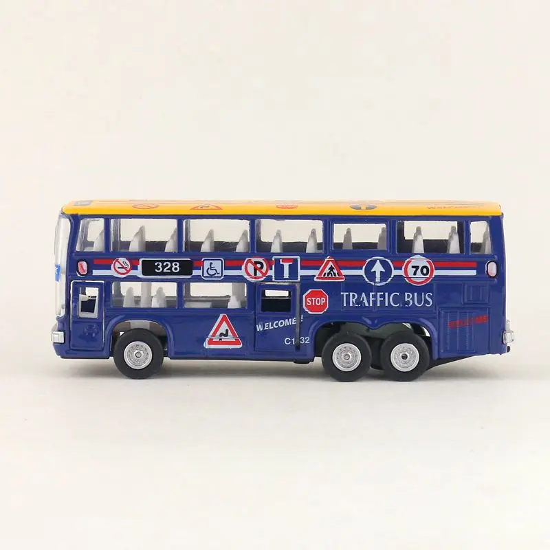 

Free Shipping/Diecast Metal Toy Model/Touring Double-Decker Bus/Pull Back Car/Educational Collection/Gift For Children