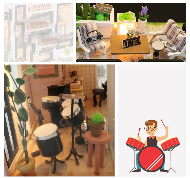 Деревянный DIY Кукольный дом миниатюрная головоломка сборная 3d миниатюрный кукольный домик наборы игрушек для детской студии подарков