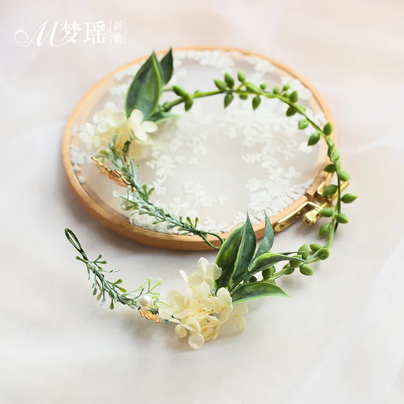 Свадебный головной убор невесты Мори Вечные цветы серьги в виде цветка с