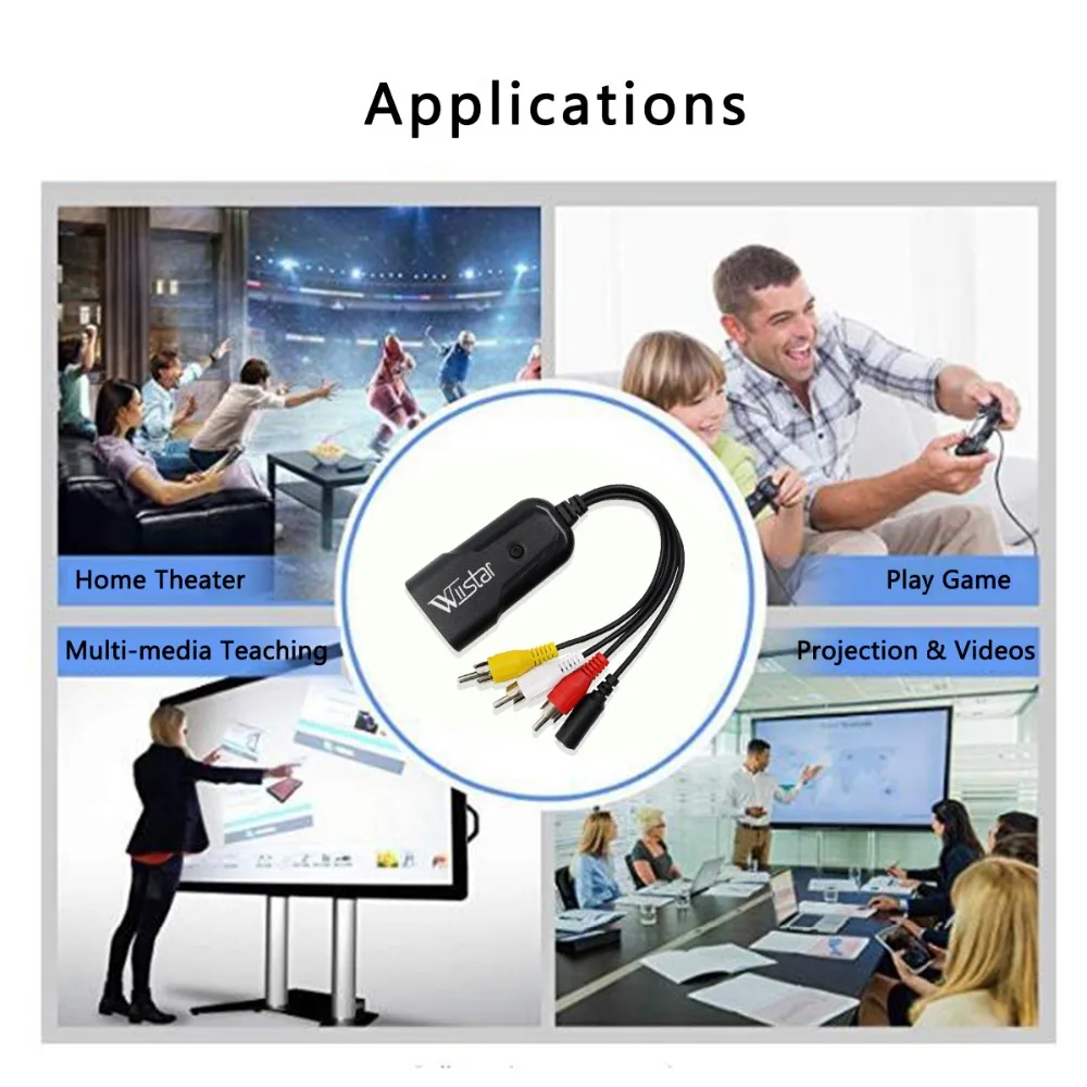 3RCA AV CVBS композитный R/L аудио в HDMI конвертер адаптер|Кабели HDMI| |