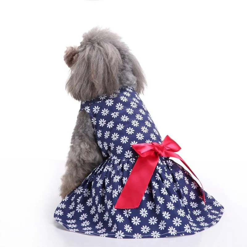 2018 Summer Pet Dog Dress High Quality Polyester Clothes White Dotted Princess Cute | Дом и сад