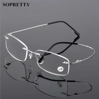 unisex titanium alloy rimless reading glasses women high definition anti fatigue ultralight frameless presbyopia eyewear a859