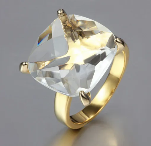 ALW простые Четыре Коготь инкрустация Большой Циркон основной камень кольца для