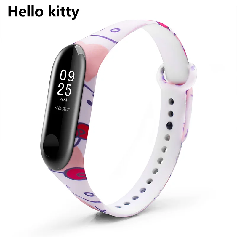 BOORUI, цветной браслет Mi Band, 3 ремешка, сменный Браслет Для Xiaomi miband 3, силиконовый браслет, correa mi3, ремень с разнообразными цветами - Цвет: Hellokitty