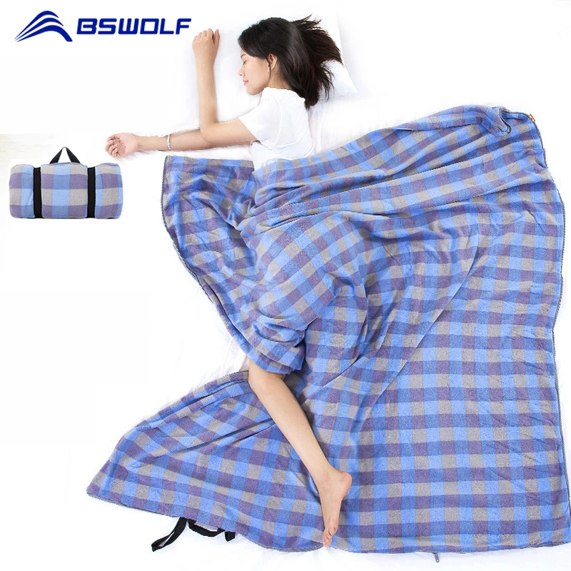 BSWolf Ultra-light Polar Fleece Sleeping Bag Portable Outdoor Camping Tent Bed Travel Thicken Warm Liner Anti-dirty | Спорт и