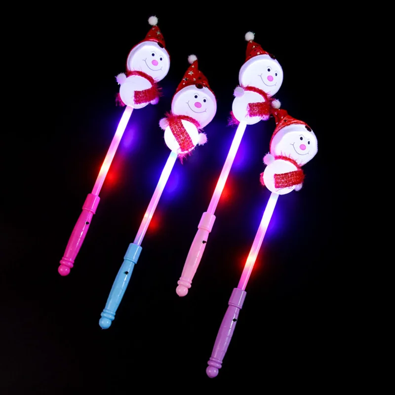 Рождественские светящиеся палочки милый снеговик LED мигающая палочка подарок