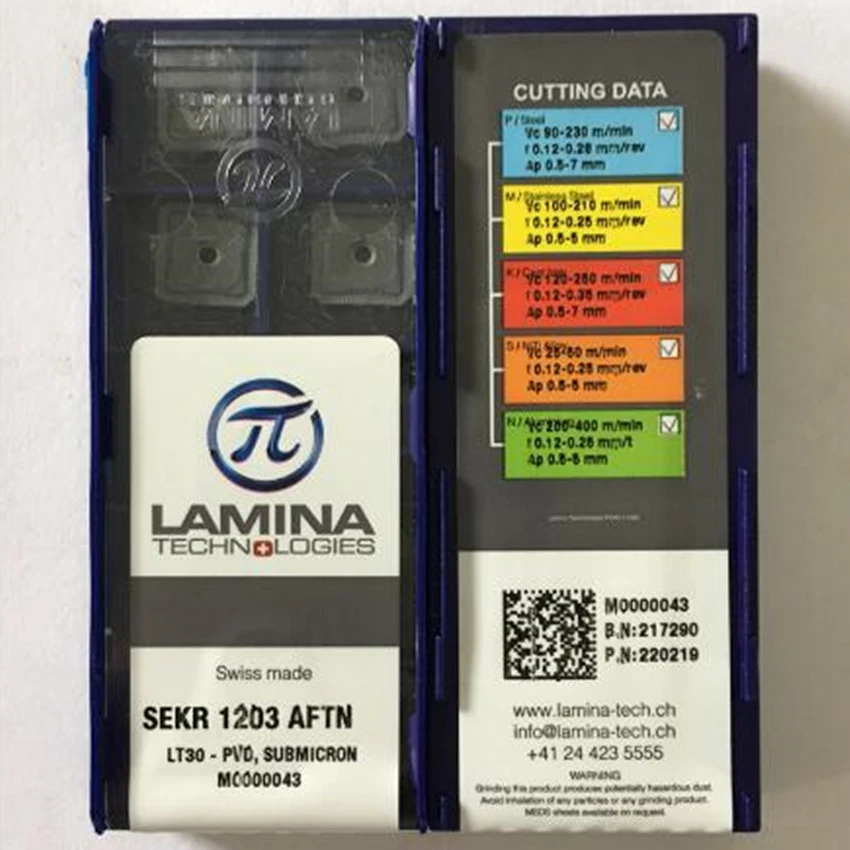 

Карбидные вставки для ЧПУ LAMINA SEKR1203AFTN LT30/SEKR1204AFTN LT30, 10 шт./коробка, оригинальные новые