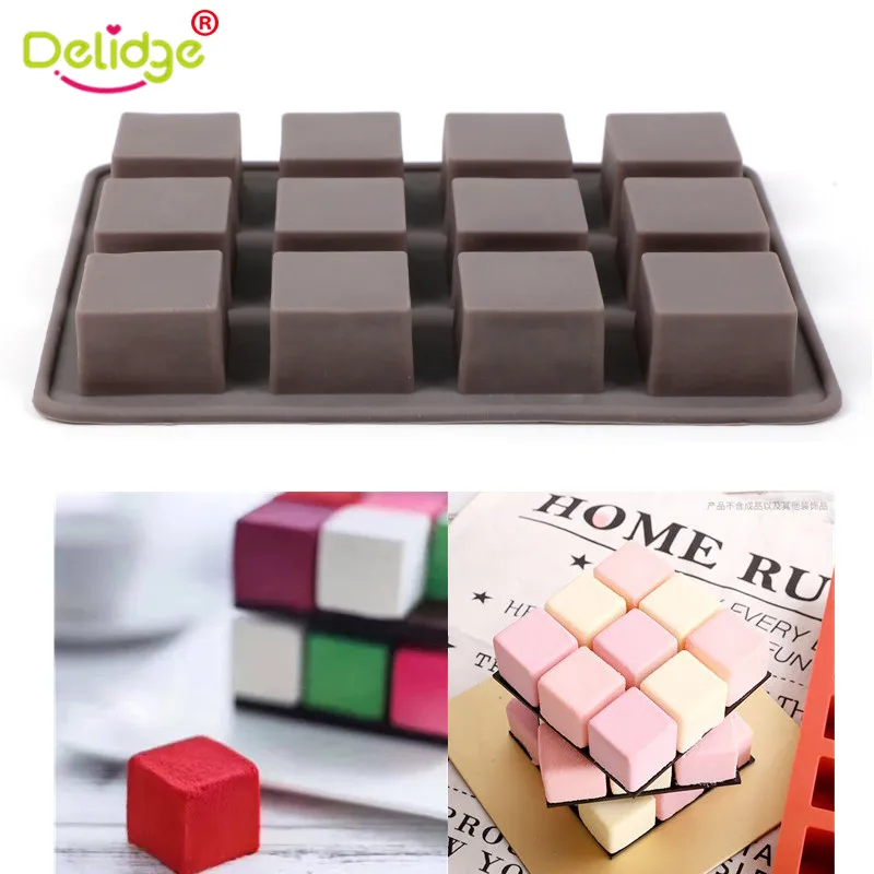 Delidge квадратная форма для шоколада 1 лист с 12 отверстиями помадки резак кухонные