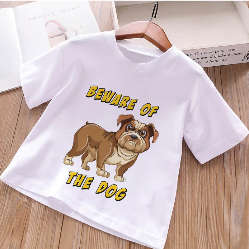 Harajuku Cartoon Cotton Girls Shirt New Fashion Vintage T Shirt Kid Cute Dog Animal Print Punk Rock Streetwear Boys Tshirts