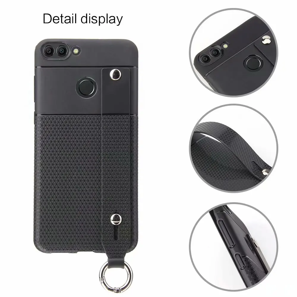 Wrist Strap Soft TPU Phone Case For Huawei P smart Plus 2019 Nova 3 3e 3i 2i Triangle pattern Holder | Мобильные телефоны и