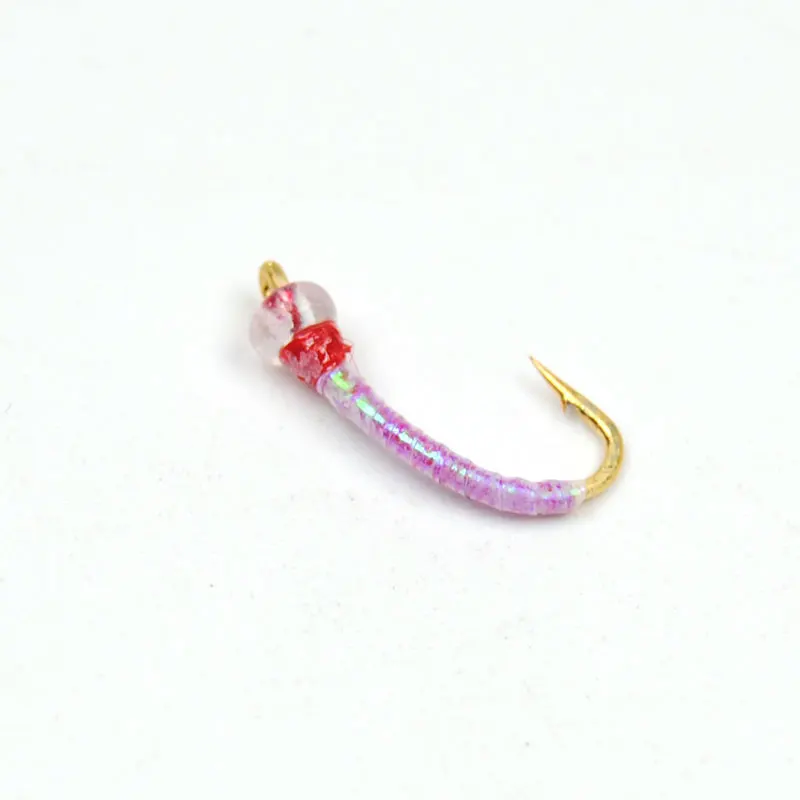 10 шт. Мидж Chironomids диско Красный Черный Цвет бусина личинка Beadhead Нимфы нахлыстом мухи/наживка/приманка/Hegene#14 - Цвет: 10pcs red