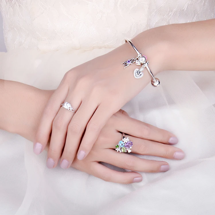 JewelryPalace 925 пробы серебро проложить кубический цирконий сердце мамы Любовь Подвеска в виде ребенка бусинами Fit Браслеты Jewelry Новая горячая распродажа
