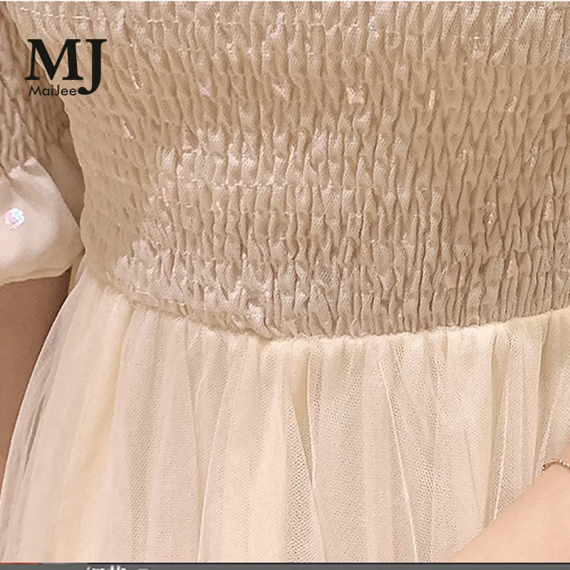 Шифоновое макси платье MaiJee летнее из сетчатой ткани с вышивкой Vestidos De Fiesta Noche Verano