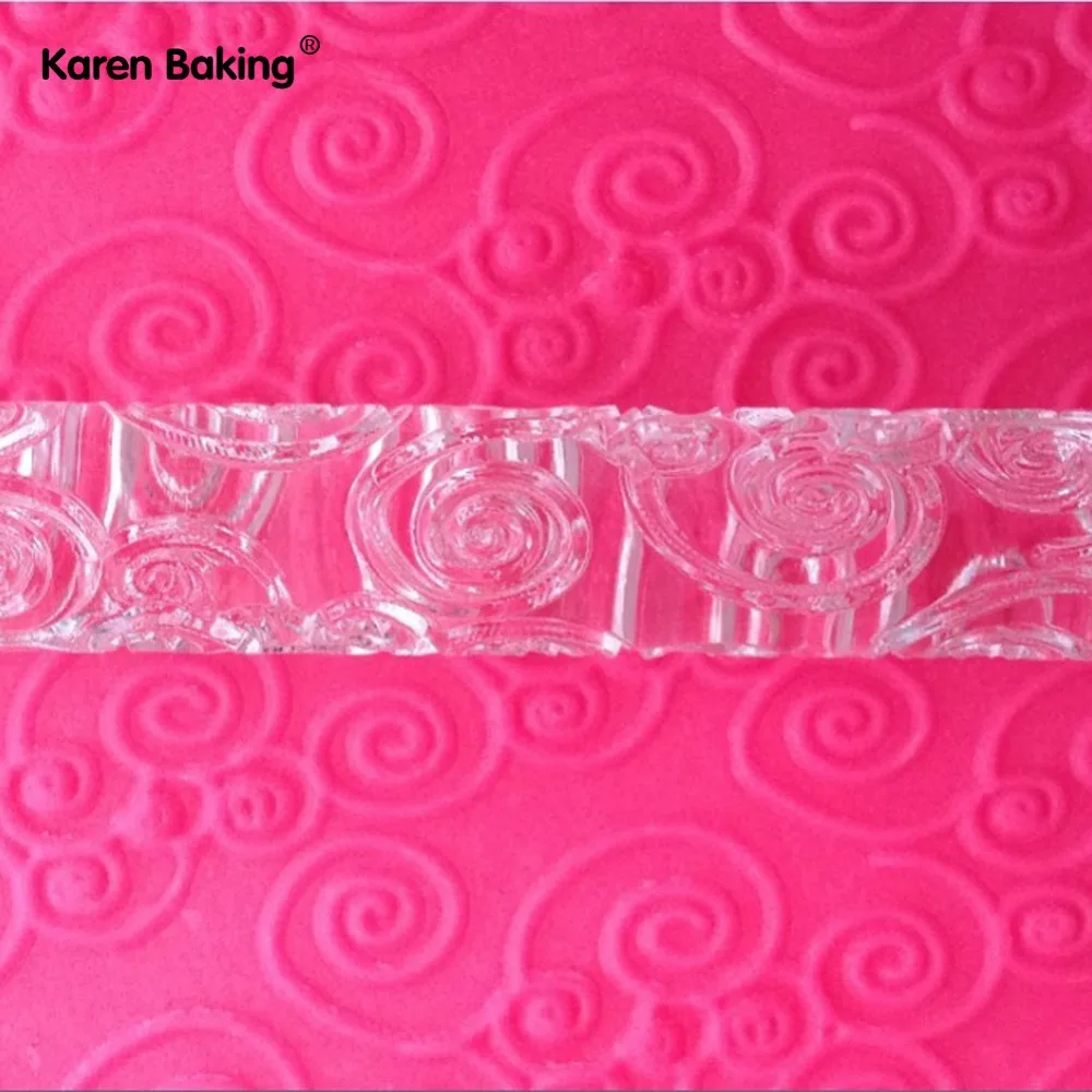 Красивый дизайн Скалка с тиснением Сахар Ремесло Инструменты Фондант Торт