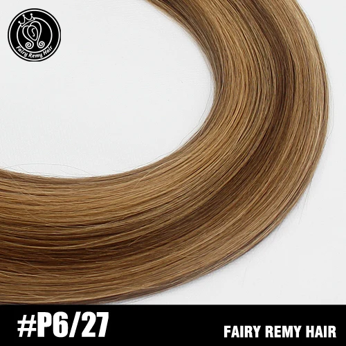 P6-27 Фея remy волосы 2" Remy Кератиновый плоский кончик человеческие волосы для наращивания блонд цвет прямые капсулы Предварительно Связанные волосы для наращивания натуральный - Цвет: P6-27