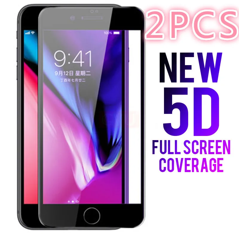 5D полное покрытие протектор экрана для iPhone 6 6s 7 закаленное стекло 8 X стеклянная