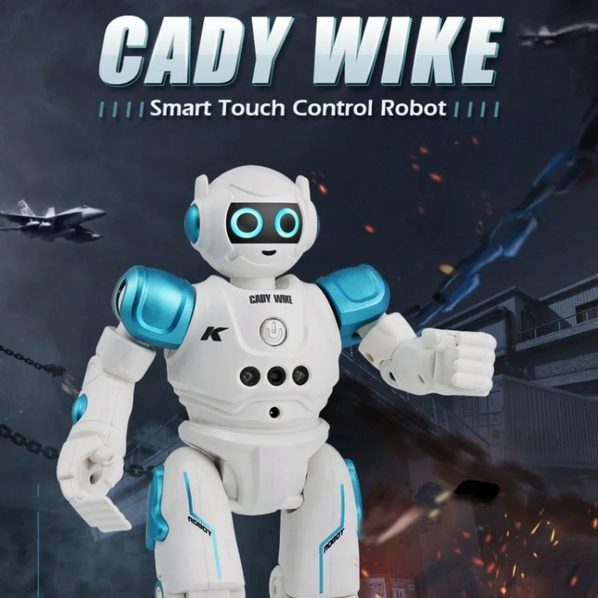 Blue JJR/C R11 CADY WIKE Интеллектуальный RC гуманоидный робот для жестов детей на день рождения Рождественский подарок программируемый сенсорный музыкальный танец - Цвет: Blue